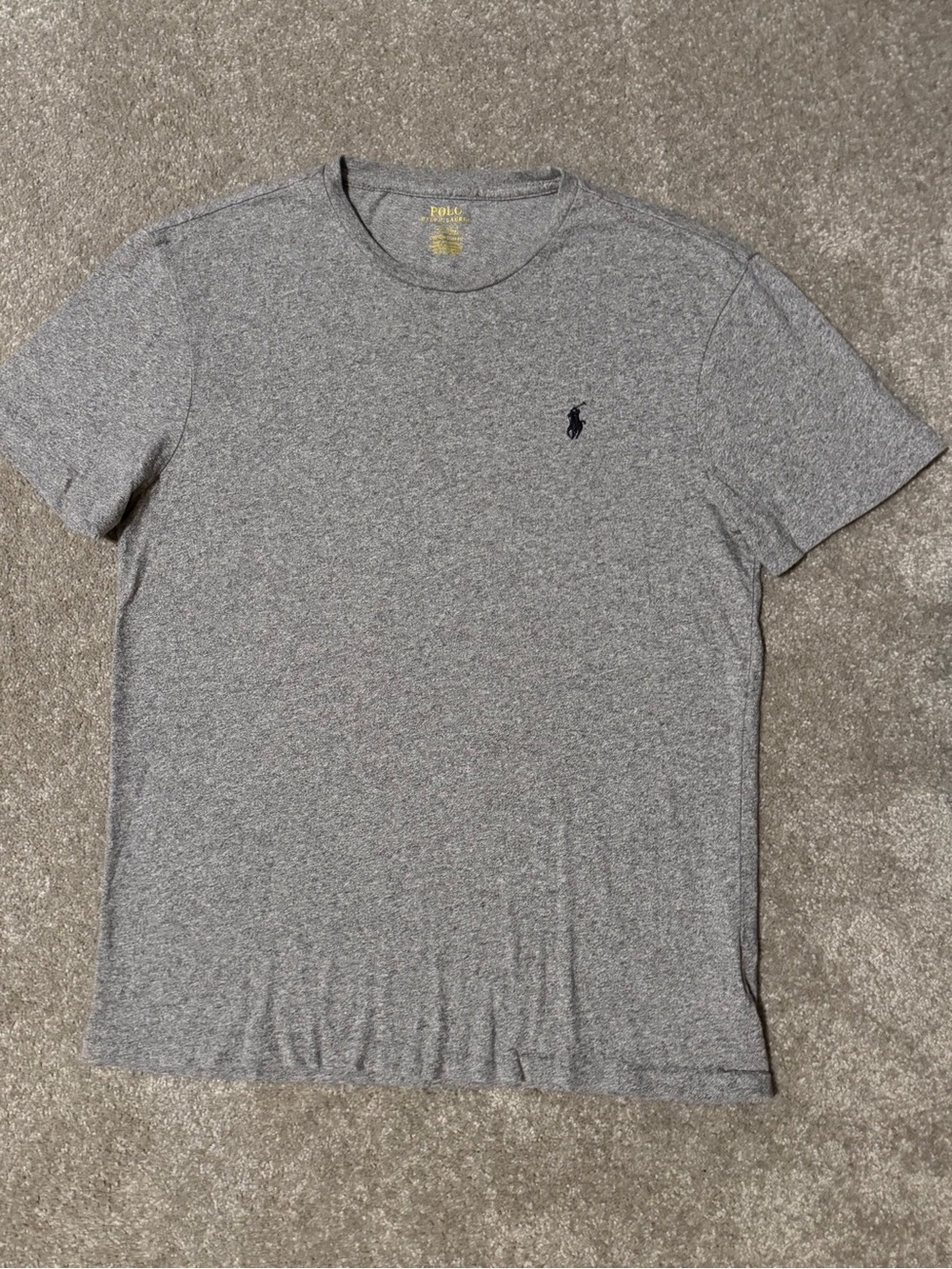 Polo by Ralph Lauren Gray Heather Crew Tee with Navy Pony